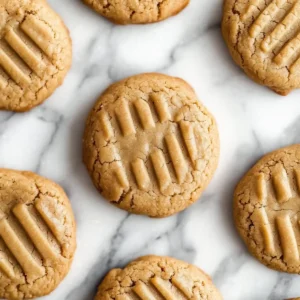 Gluten-free peanut butter cookies on a white plate.