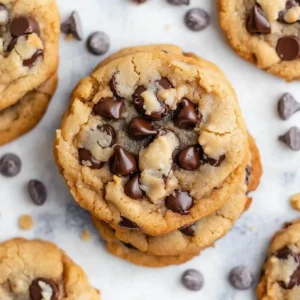 Gluten-free chocolate chip cookies on a cooling rack.