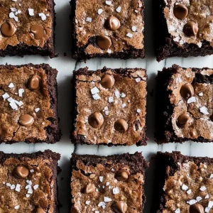 Gluten-free zucchini brownies with chocolate chips on a marble surface.