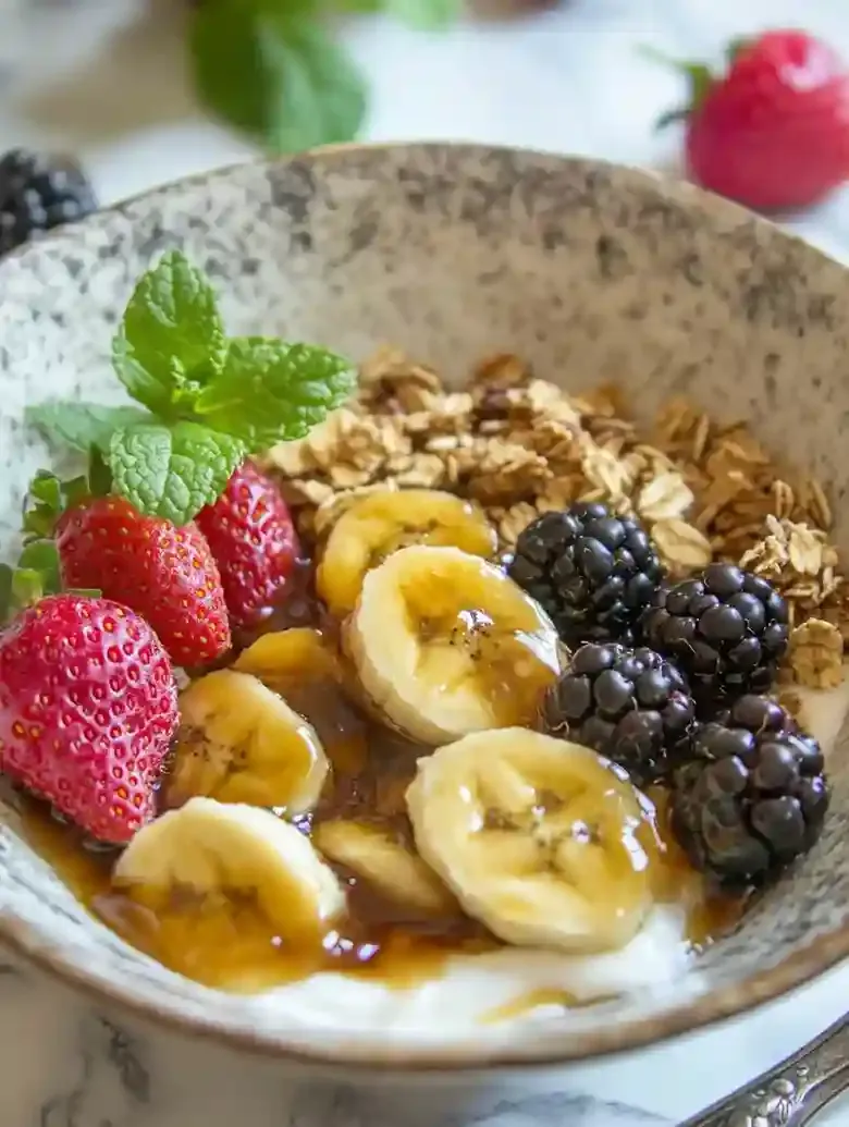 Caramelized Banana Honey Yogurt Bowl