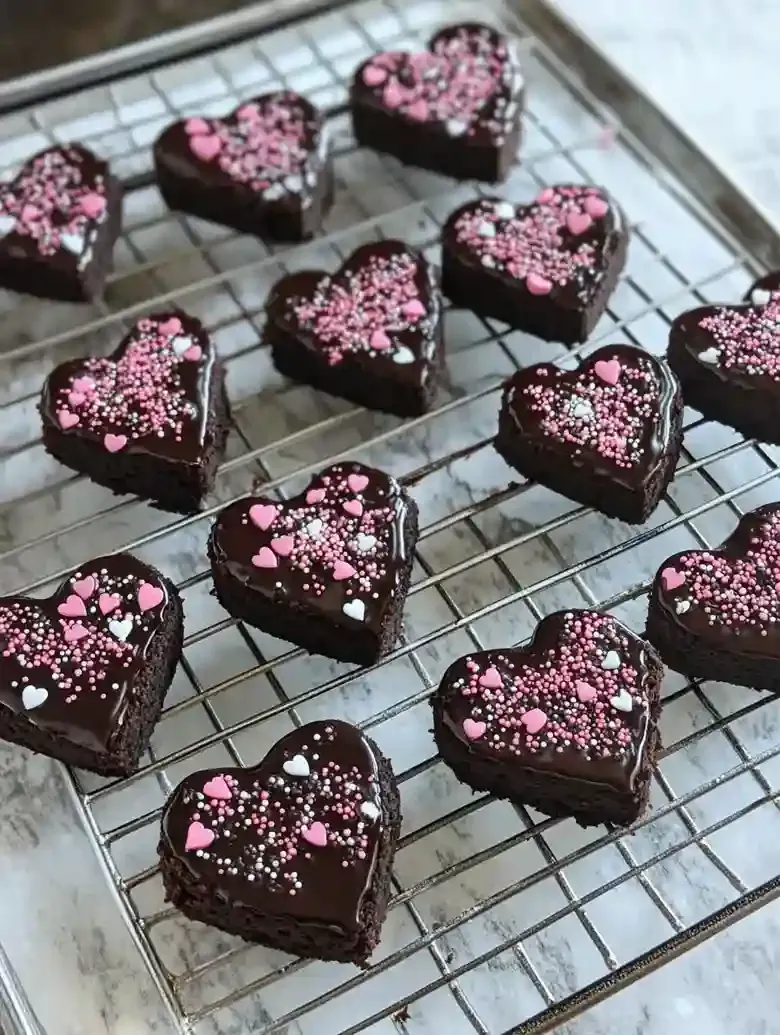 Chocolate Dipped Brownie Hearts