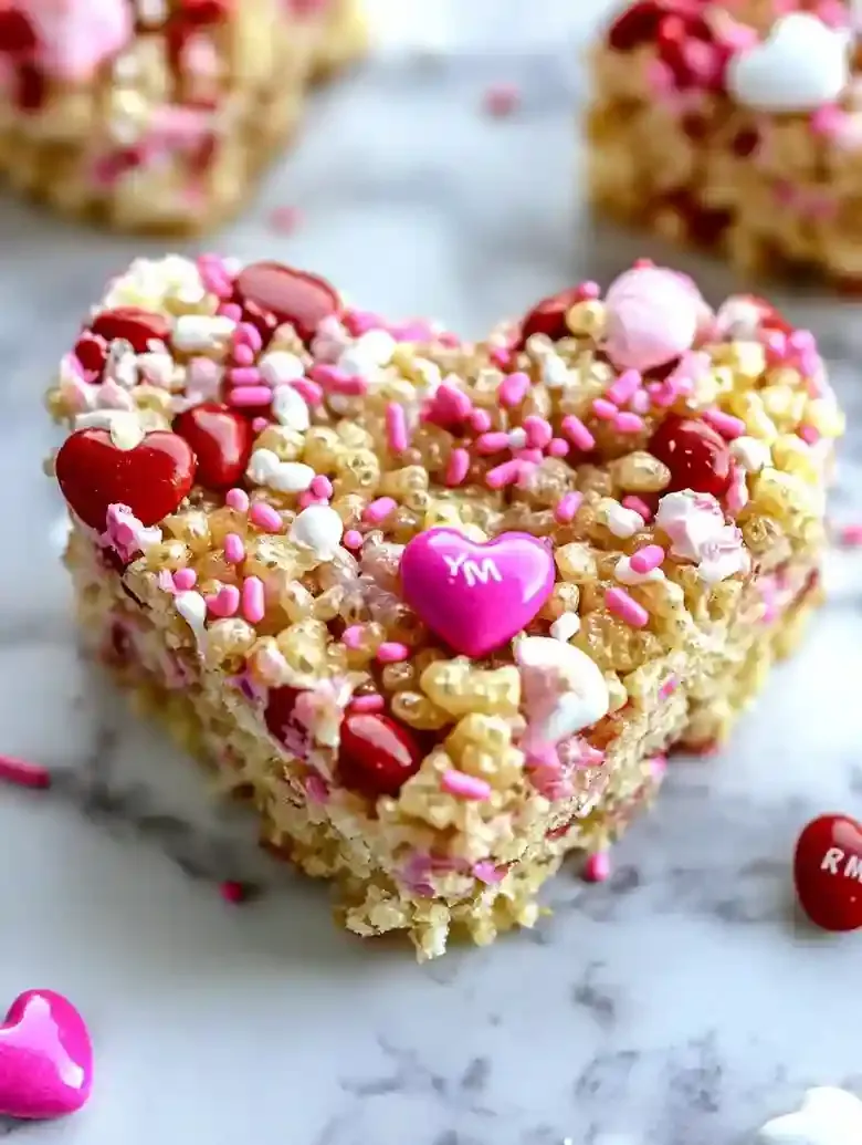 Heart Shaped Valentine Rice Krispie Treats