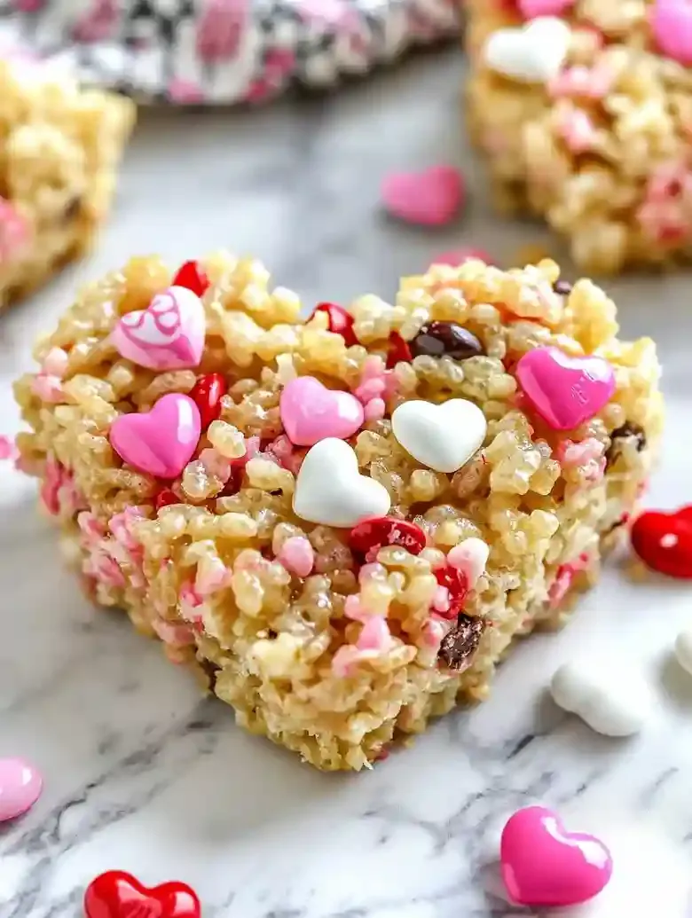 Heart Shaped Valentine Rice Krispie Treats