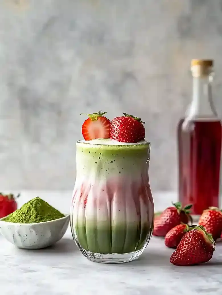 Iced Strawberry Matcha Latte