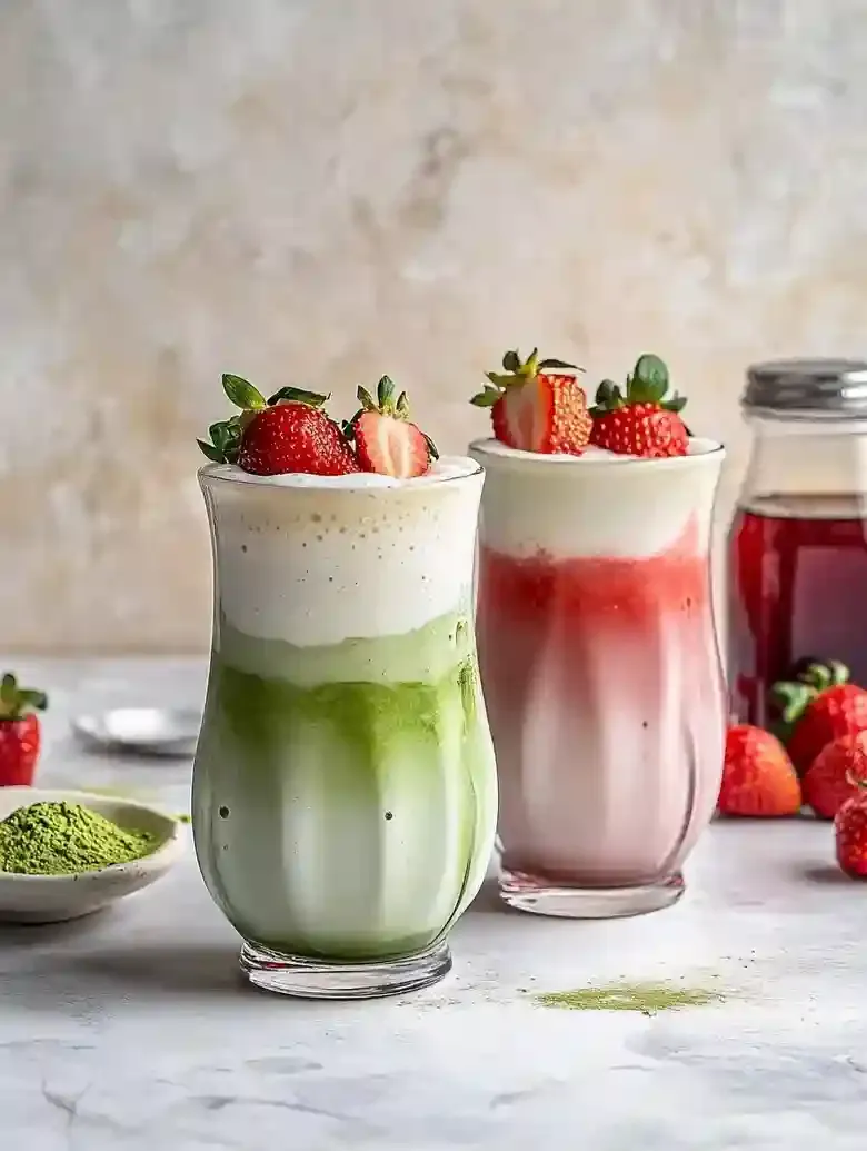 Iced Strawberry Matcha Latte