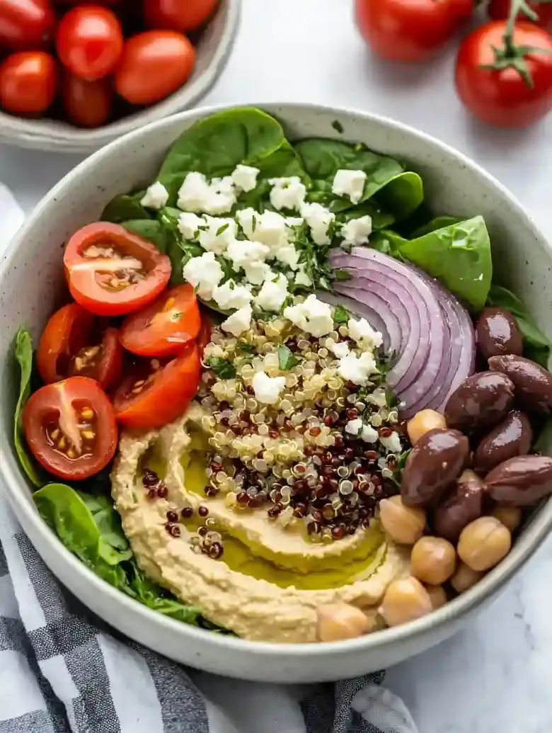 Mediterranean Hummus Bowl Vegan Friendly