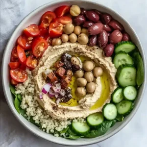 Mediterranean Hummus Bowl Vegan Friendly