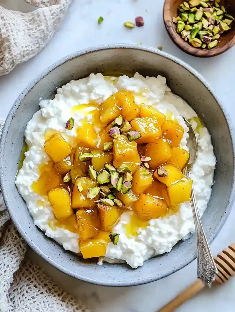 Peach Cottage Cheese Bowls
