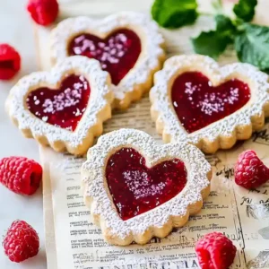 Raspberry Linzer Cookies for Valentine's Day
