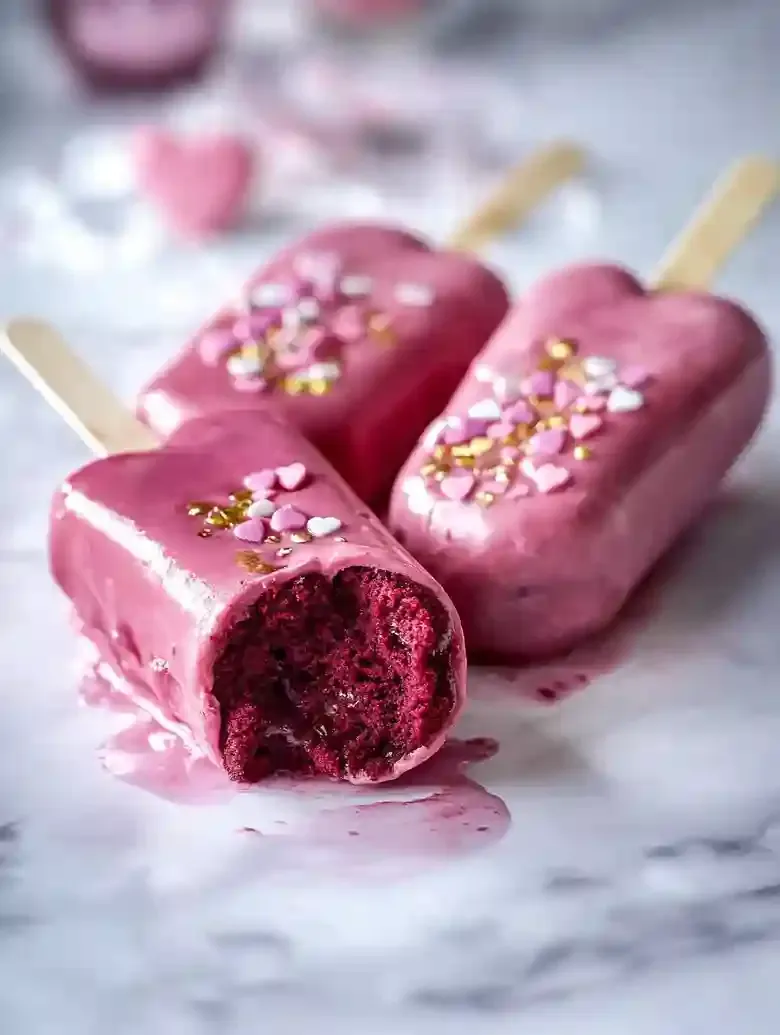 Red Velvet Cakesicles for Valentines Day