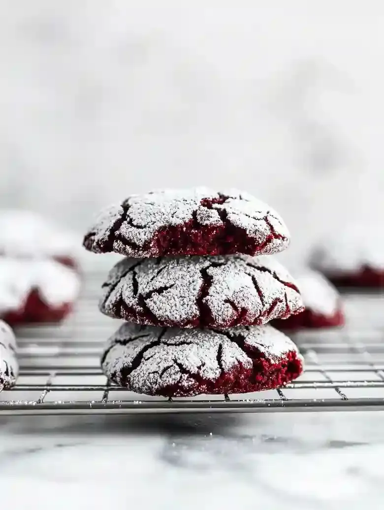 Red Velvet Crinkle Cookies