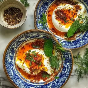 Turkish Poached Eggs with Yogurt