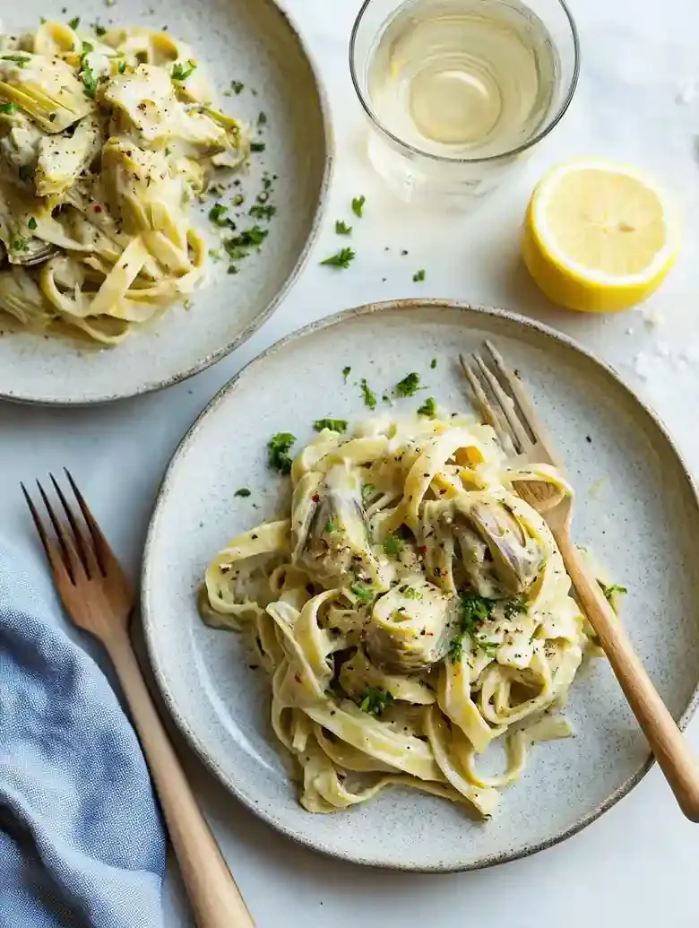 Artichoke Pasta with Lemon and Butter
