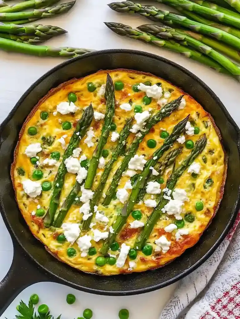 Asparagus Frittata with Peas and Feta