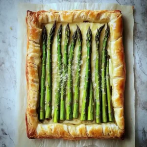 Asparagus Tart with Puff Pastry and Gruyere
