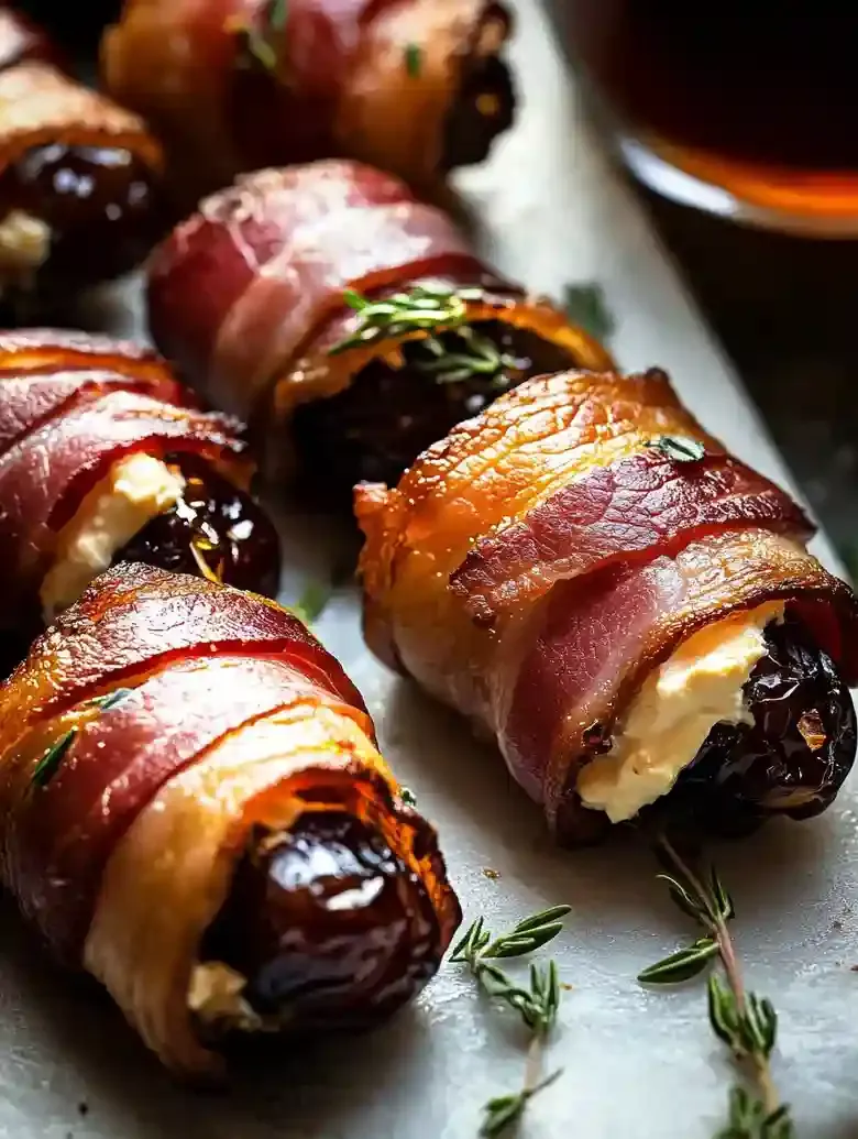 Bacon Wrapped Stuffed Dates Spring Appetizers
