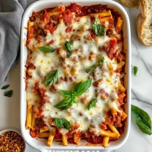 Baked Ziti with Sausage and Cheese