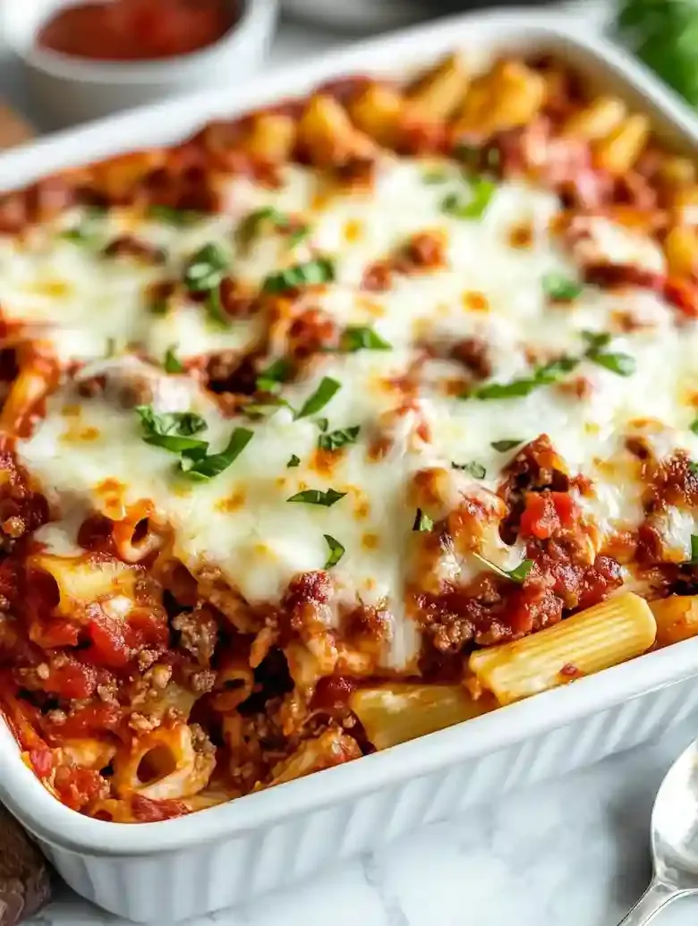 Baked Ziti with Sausage and Cheese
