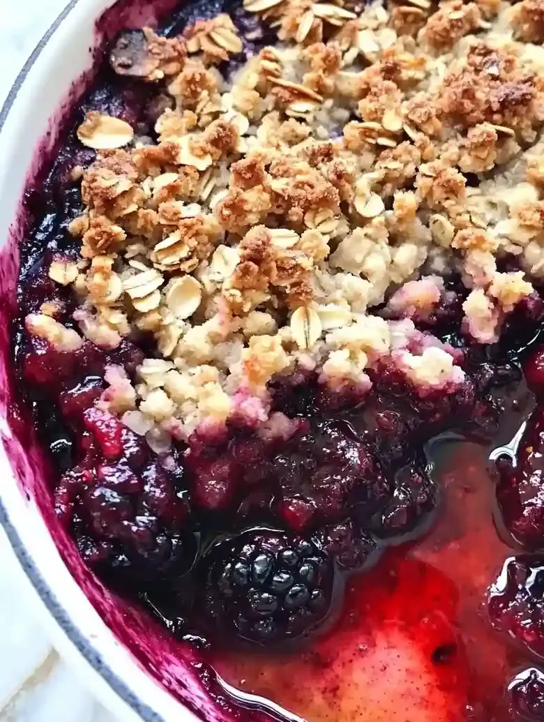 Berry Crumble with Balsamic Glaze