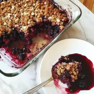 Berry Crumble with Balsamic Glaze