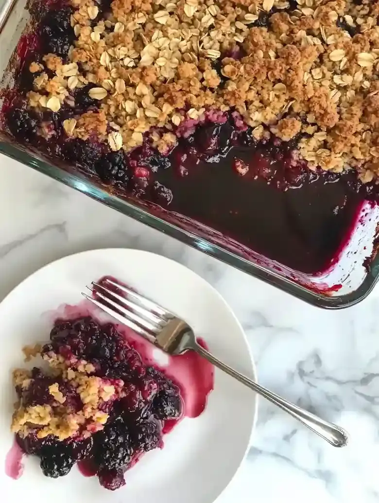 Berry Crumble with Balsamic Glaze