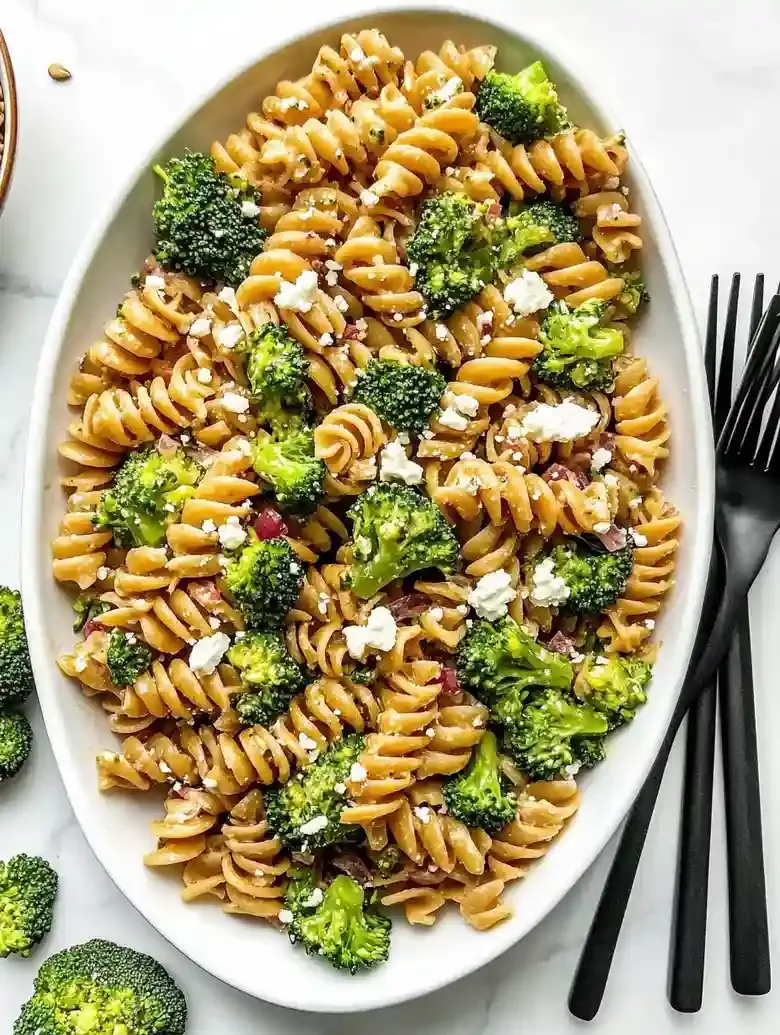 Broccoli Pasta Salad with Tomato Dressing