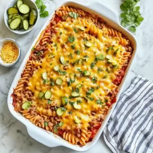 Cheeseburger Casserole with Ground Beef and Cheese