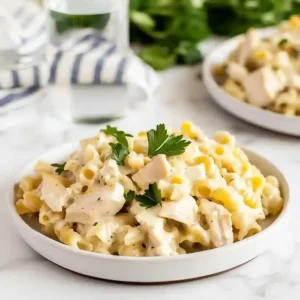 Cheesy Chicken Alfredo Pasta Casserole