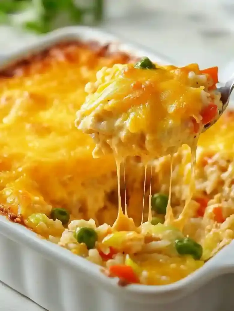 Chicken and Rice Casserole with Cheese