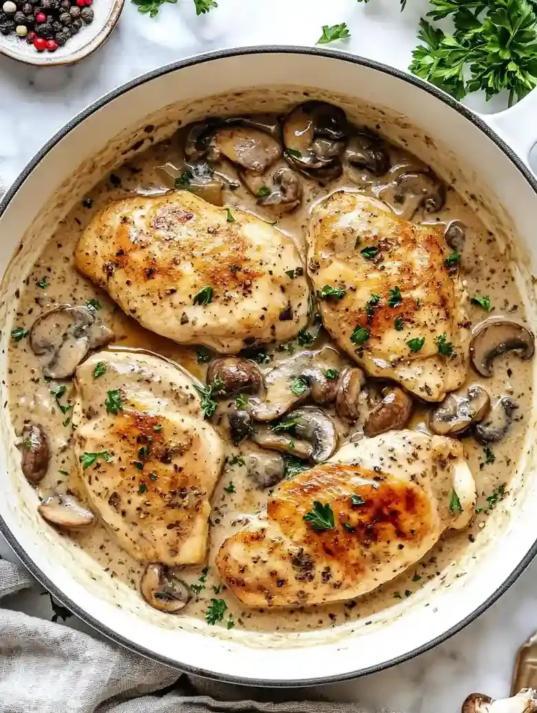 Chicken Marsala with Mushrooms and Wine Sauce