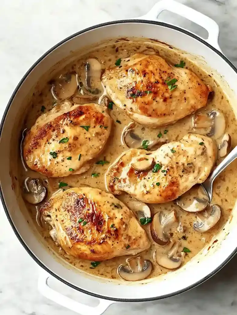 Chicken Marsala with Mushrooms and Wine Sauce