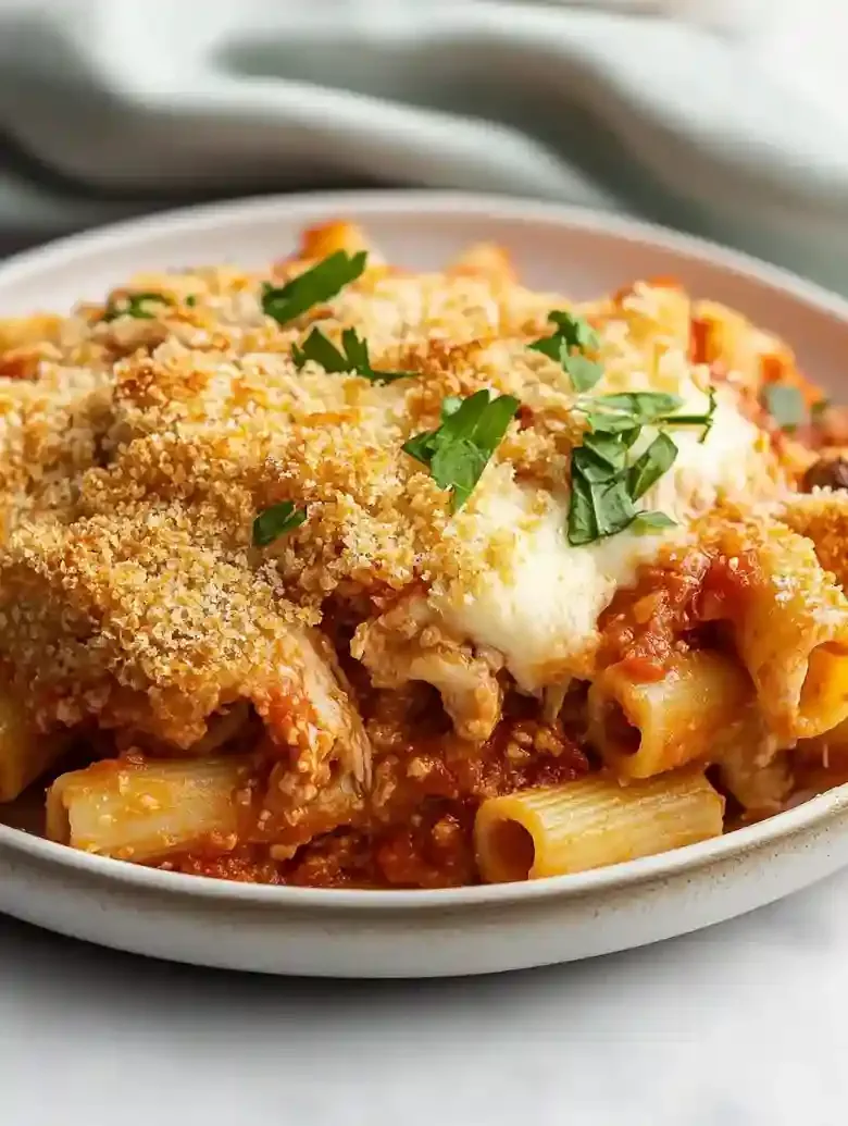Chicken Parmesan Casserole with Crispy Topping