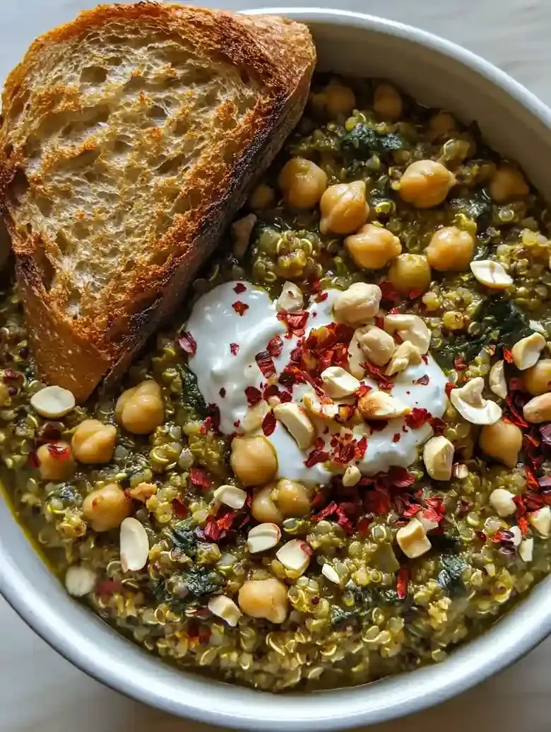Chickpea Lentil Quinoa Spinach Stew