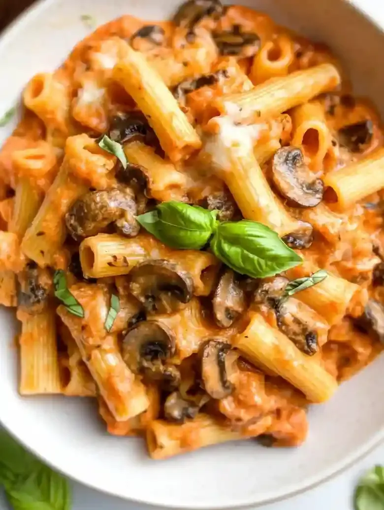 Creamy Mushroom Pasta with Lemon Tomato Sauce