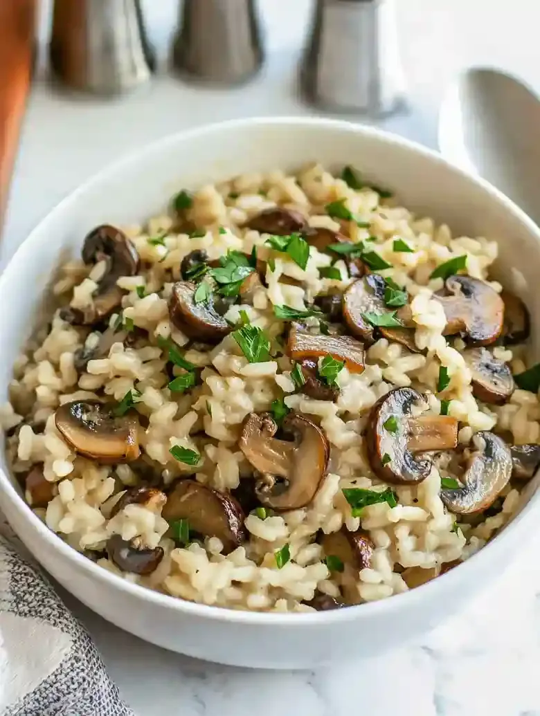 Creamy Mushroom Risotto on the Stovetop