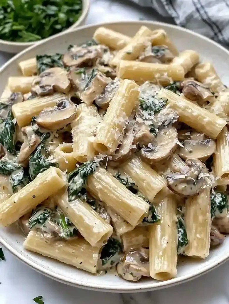 Creamy Mushroom Spinach Pasta