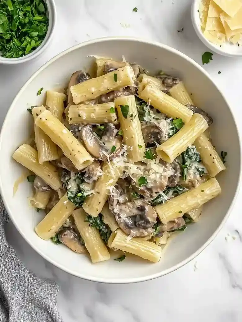 Creamy Mushroom Spinach Pasta