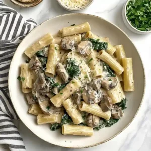 Creamy Mushroom Spinach Pasta