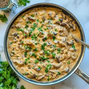 Creamy Mushroom Stroganoff with Black Beans