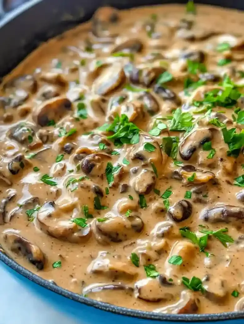 Creamy Mushroom Stroganoff with Black Beans