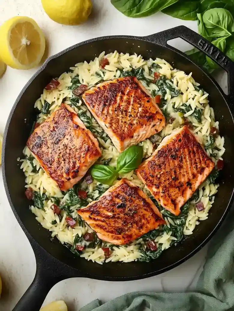 Creamy Salmon Orzo Pasta Salad