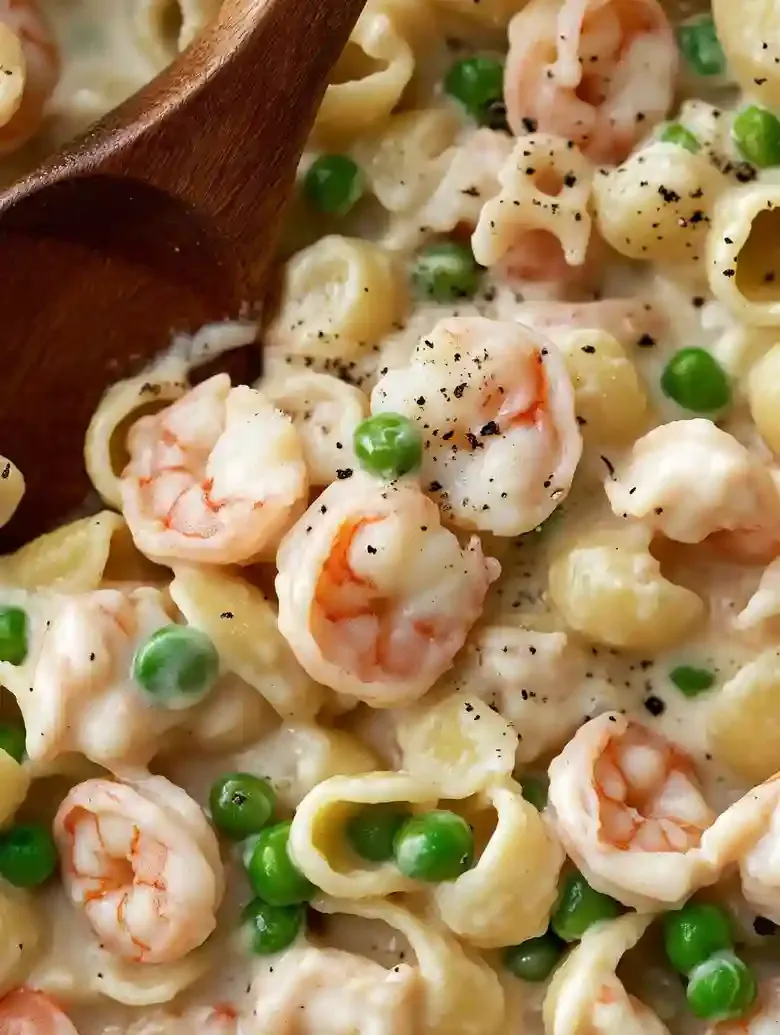 Creamy Shrimp Pasta with Peas