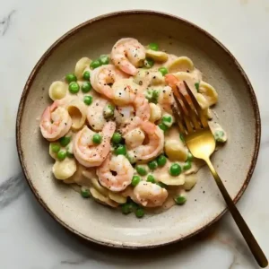 Creamy Shrimp Pasta with Peas