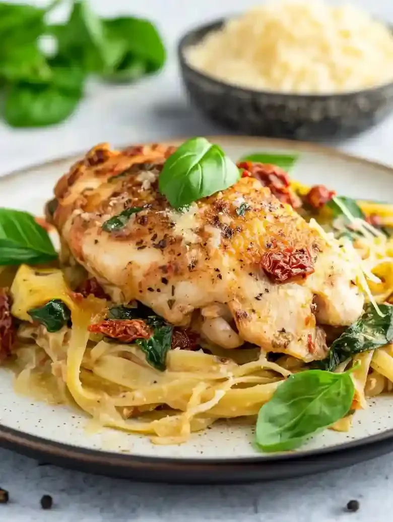 Creamy Tuscan Chicken with Spinach and Tomatoes