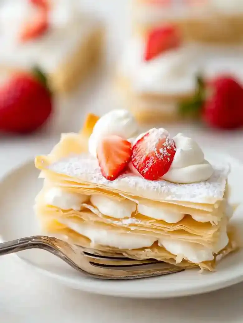 Crispy Phyllo Napoleon with Strawberries