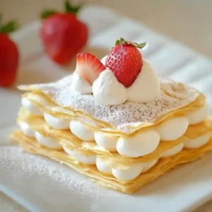 Crispy Phyllo Napoleon with Strawberries