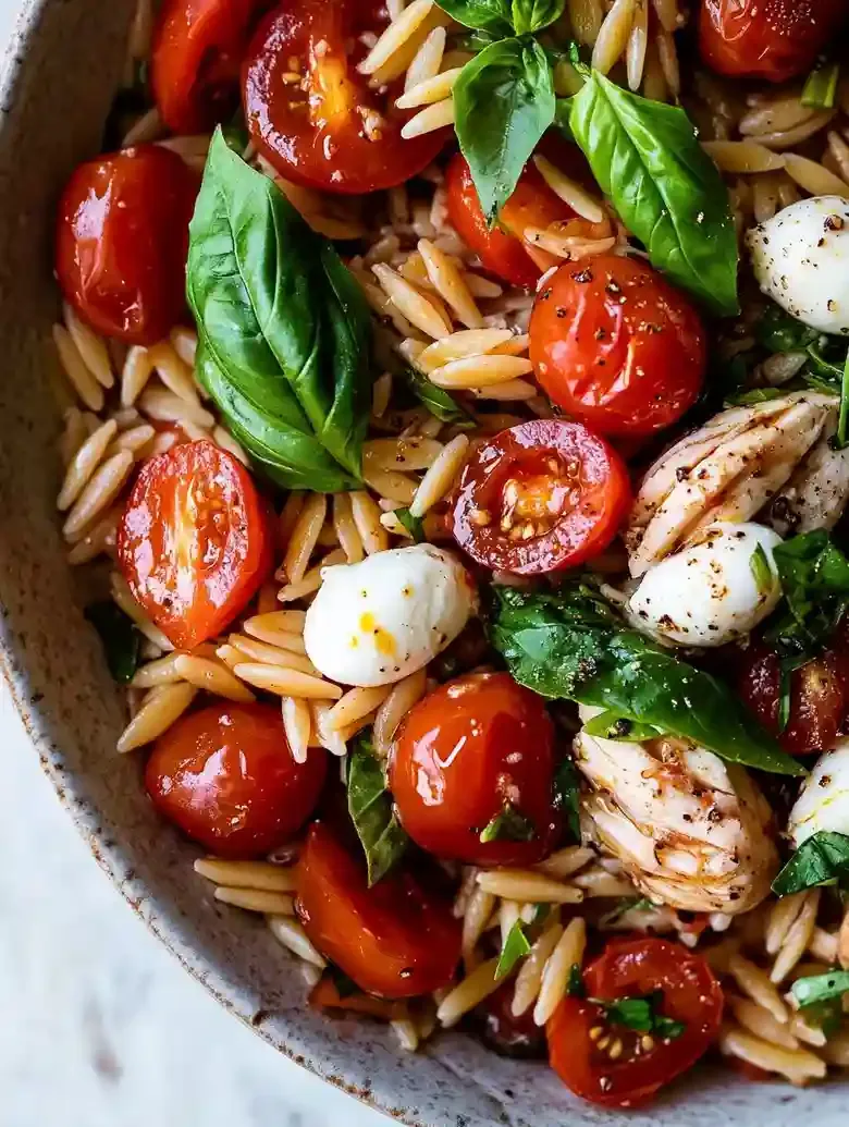Delicious Caprese Orzo Pasta Salad