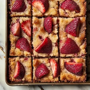 Easy Strawberry Cornmeal Cake Dessert
