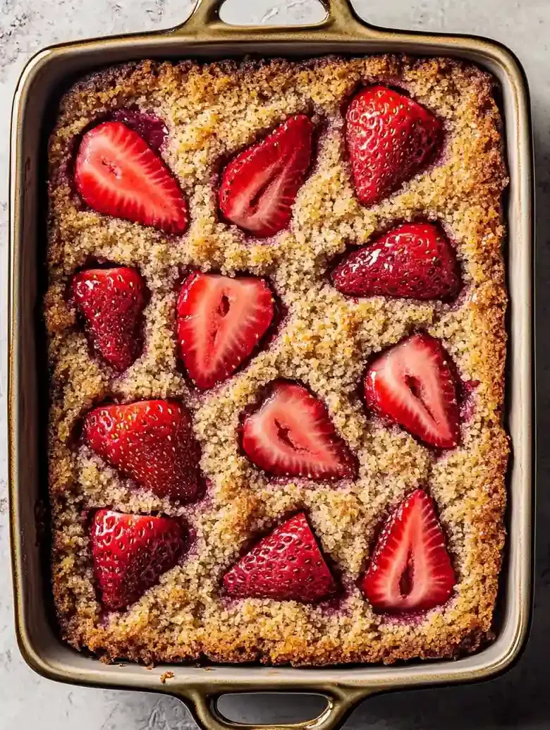 Easy Strawberry Cornmeal Cake Dessert