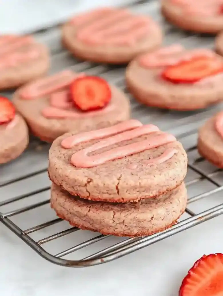 Easy Strawberry Shortbread Cookies Recipe